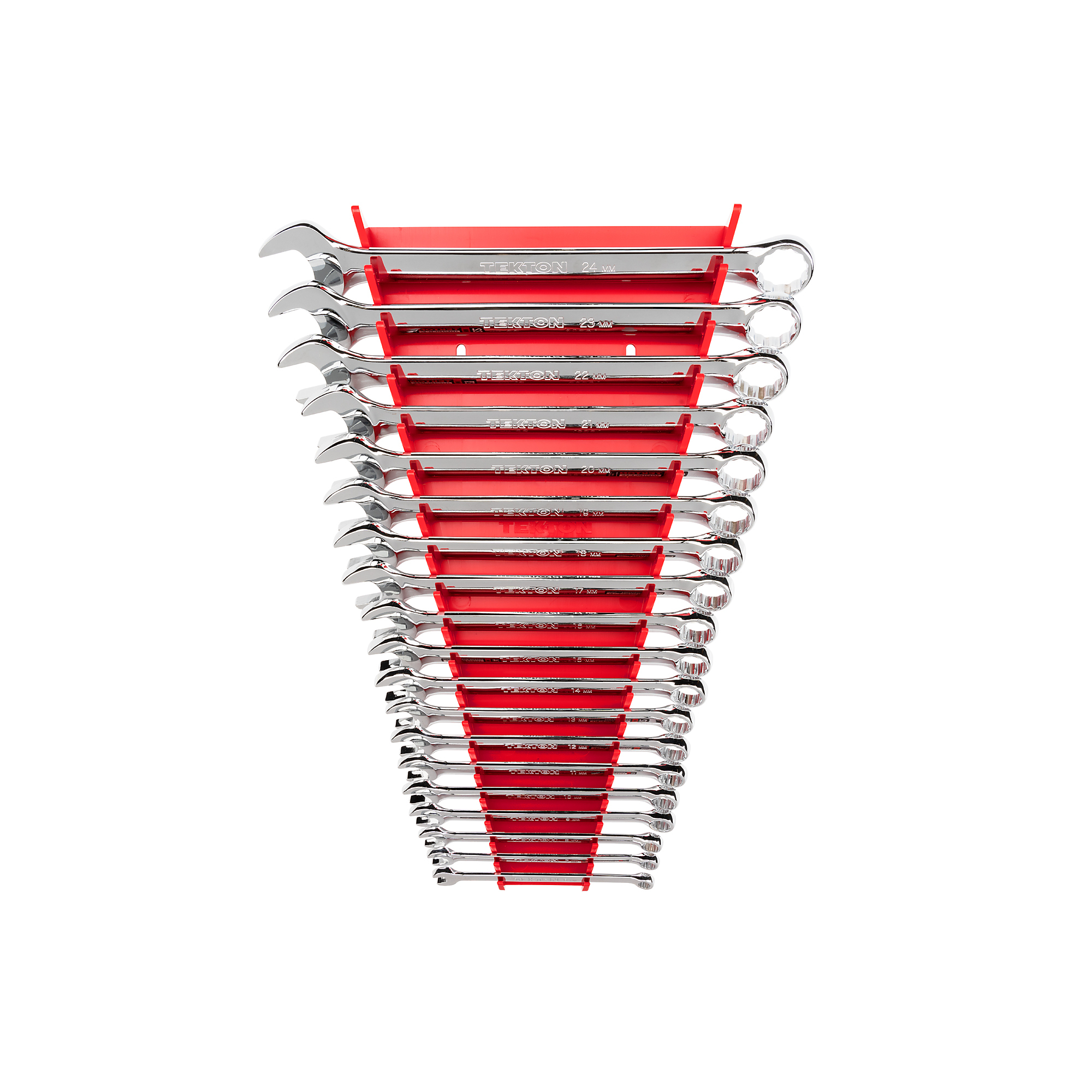 TEKTON Combination Wrench Set with Rack, 19-Piece (6-24 mm) | WCB91202